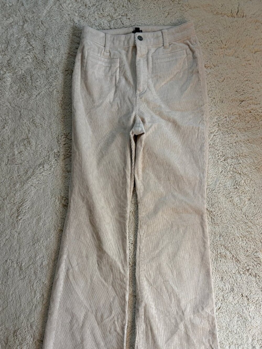 J. Crew Petite Flare Corduroy in Ivory - Size 28P